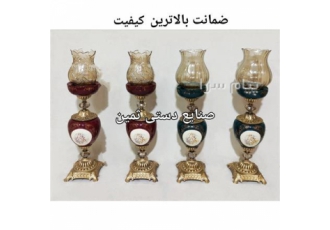 چراغ پایه برنجی شمعدان لاله تراش لوستر در تهران چراغهای پایه برنجی کد
