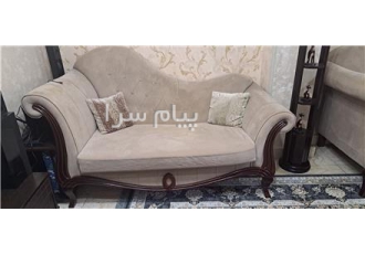 مبلمان راحتی ۷ نفره سالم بدون شکستگی و پارگی پارچه نانو و پایه های محکم