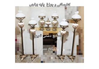 تولیدی کنار سالنی و شمعدان پایه برنزی رومیزی در تهران ست کنار سالنی