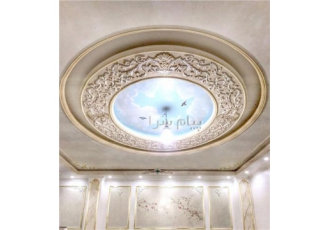 اجرای پتینه ورق طلا ورق نقره طرح آسمان موتیف فرشته دکوراسیون داخلی