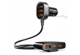 شارژر فندکی همراه کابل اکستنشن جویروم در تهران دارای 5 پورت USB دارای
