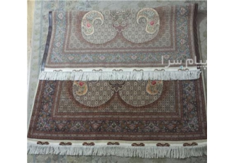 یک تخته فرش دستباف زیبا و کمیاب در تهران طرح ماهی نقش موج مهر آکبند