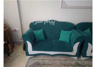 مبلمان ابی فیروزه ای  با تخته های نرم ۷ نفره