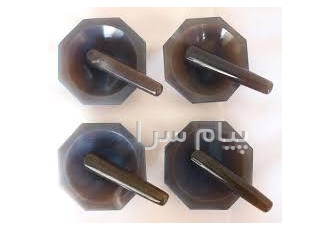 فروش هاون عقیق فروش فوری هاون عقیق آگات با دسته چینی 8 10 12 سانتی