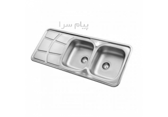 سینک دو لگن ۲۱۹ استیل البرز در اصفهان سینک توکار کد 219 استیل البرز عرض