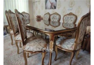 مبل استیل ۹ نفره در کرج مبل استیل 9 نفره به همراه میز ناهارخوری 8 نفره
