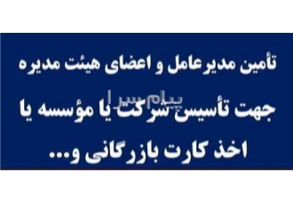 تأمین مدیرعامل و اعضای هیئت مدیره در تهران تأمین مدیرعامل و اعضای هیئت