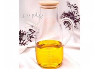 روغن ریز پیرکس یا آبلیمو خوری پیرکس با درب بامبو حجم ۱ در تهران روغن