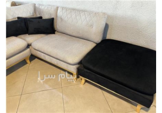مبل ال راحتی نیو ساندرا هفت نفره همراه با پاف - یکسال گار