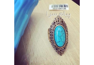 پخش عمده انگشتر فیروزه با نگین کشیده