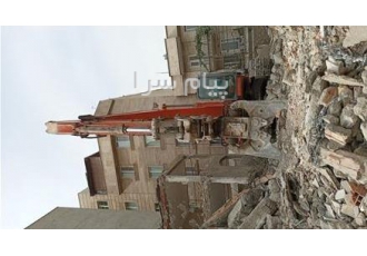 تخریب ساختمان بتنی با کراشر و قیچی