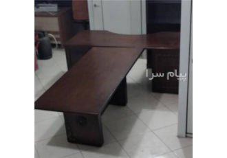 میز مدیریتی و میز کنفرانس و کتابخانه ست در تهران نو روکش چوب رنگ پلی