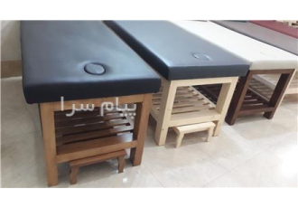 تخت ماساژ ارغوان در اندیشه مواد اولیه شامل چوب طبیعی راش و روسی الیاف