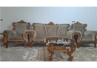 مبلمان استیل کلاسیک / ۹نفره / میز جلو مبلی / عسلی