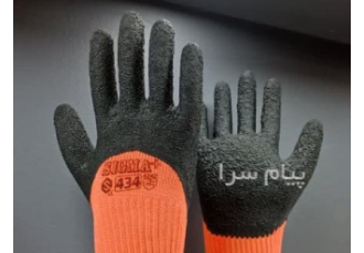 دستکش سیگما کد ۴۳۴ در مشهد بافت 10G اسپان رنگی پوشش لاتکس طبیعی سطح