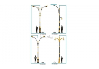 پایه چراغ تزیینی پارک و معابر در اراک شرکت سپهر صنعت تولید کننده پایه