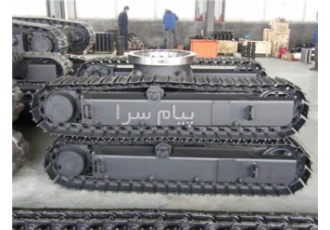 زنجیر کامل کوماتسو PC220 با کفشک، چرخ با دستک، دنده اسپراگت، سیلندر زنجیرسفت کن با یوک و فنر زنجیر