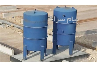 رسیور عمودی رسیور عمودی محل بندرعباس رنگ شده جنس بدنه ASTM A283 GR C