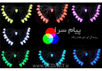 ریسه ال ای دی هفت رنگ بلوطی    ده متر 15 حباب