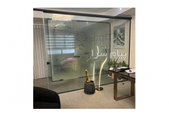 پارتیشن شیشه ای در تهران پارتیشن شیشه ای سکوریت سایز240 در 80 78در 237