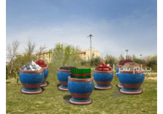 مبلمان شهری نوین در اصفهان المان های هفت سین مناسب ایام نوروز و دو