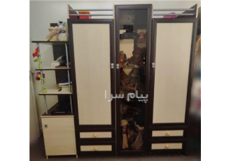 سرویس کمد در تهران سرویس کمد تمام mdf شامل دو لنگه کمد یک ویترین
