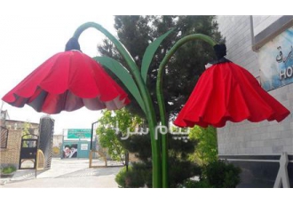 چراغ های خیابانی به شکل گل لاله در تبریز طراحی و ساخت ماشین سازی سبلان