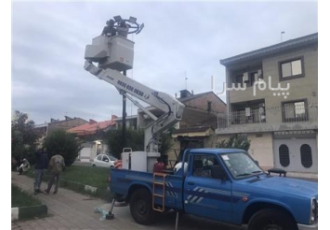 اجاره بالابر نیسان در رشت اجاره نیسان بالابر با ارتفاع 12 متری با کابین