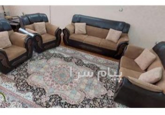 فروش مبل کارکرده در حد نو در درچه فروش مبل درحدنو باپشت چرم 7نفره
