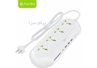 چند راهی برق و شارژر PC۸۲۳ دارای ۳ پورت باوین Bavin در تهران سازگار