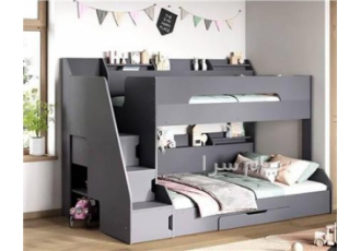 تخت دونفره دوطبقه همراه کتابخانه