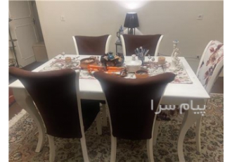 ست مبل راحتی و میز ناهارخوری کارکرده تمیز