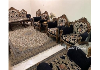 مبل و میز نهارخوری استیل و منبت‌کاری در تهران مبلمان هفت نفره ۲ صندلی